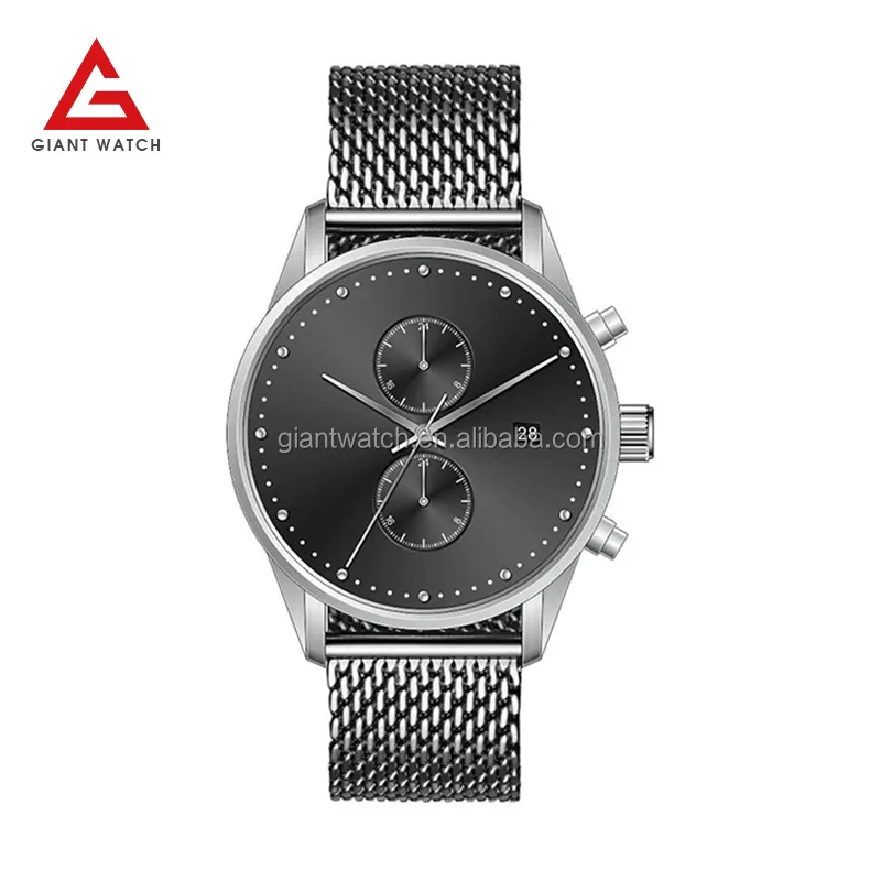 Big Face all stainless steel gold watch luxury men watch factory