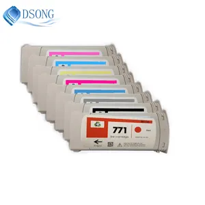 Dsong Vol Inkt Status Navulbare Inkt Cartridge 771 Met Auto Reset Chip Voor Hp Designjet Z6200 Plotter
