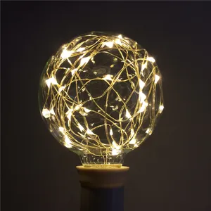 E27 Kawat Tembaga Lampu Bulb LED Berwarna-warni Edison Bola Bulb G95 Jenis Huruf Kembang Api dari Sehon