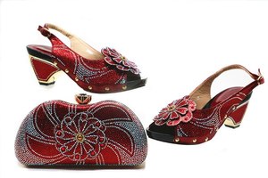 AB5822 İtalyan Yeni moda ayakkabılar Ve çanta seti/Afrika Düğün Pompası Yüksek Topuklu Set/Sıcak Satış Ayakkabı Ve Çanta