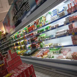 Refrigerador de exhibición para supermercado, con multicubierta para frutas y verduras/Isla de supermercado, enfriador para bebidas