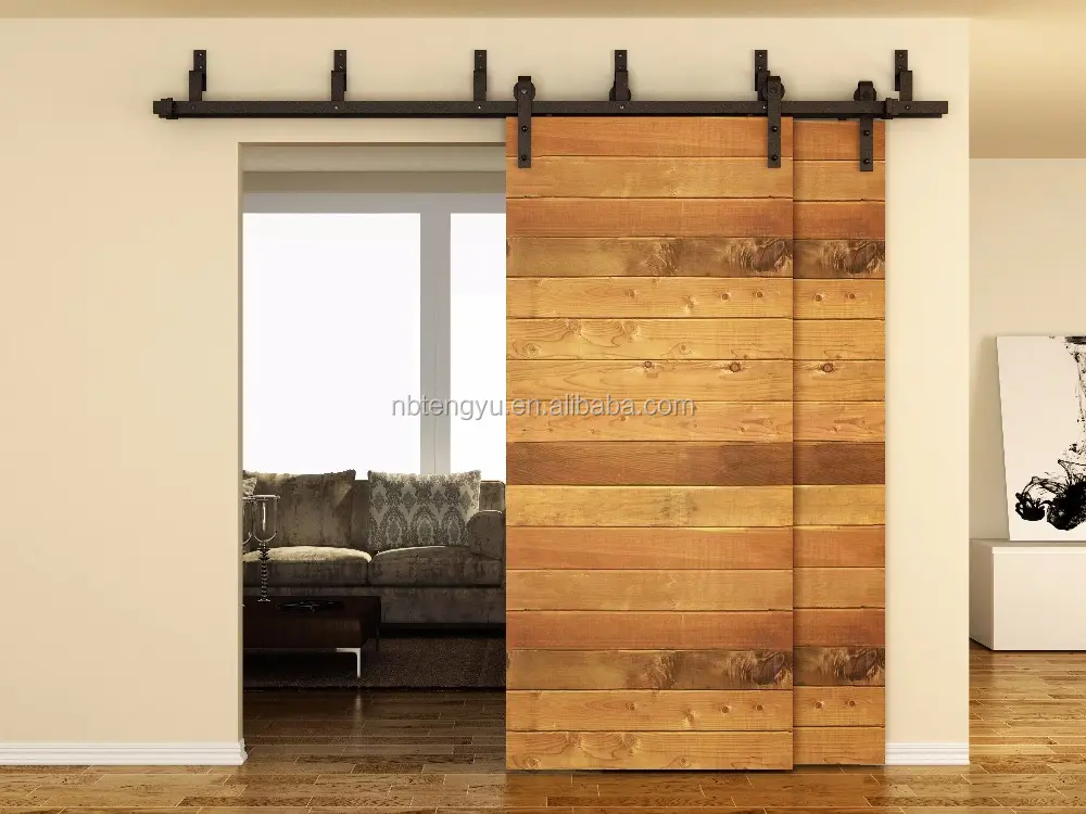 DIY American style modern interior design custom sliding insulated barn door hardware