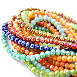Wholesale crystal beads 4mm glass rondelle beads fashion jewelry