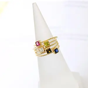 Bague en <span class=keywords><strong>argent</strong></span> sterling <span class=keywords><strong>925</strong></span> Bague plaquée or 14 carats Bague de fiançailles - Product Image 1
