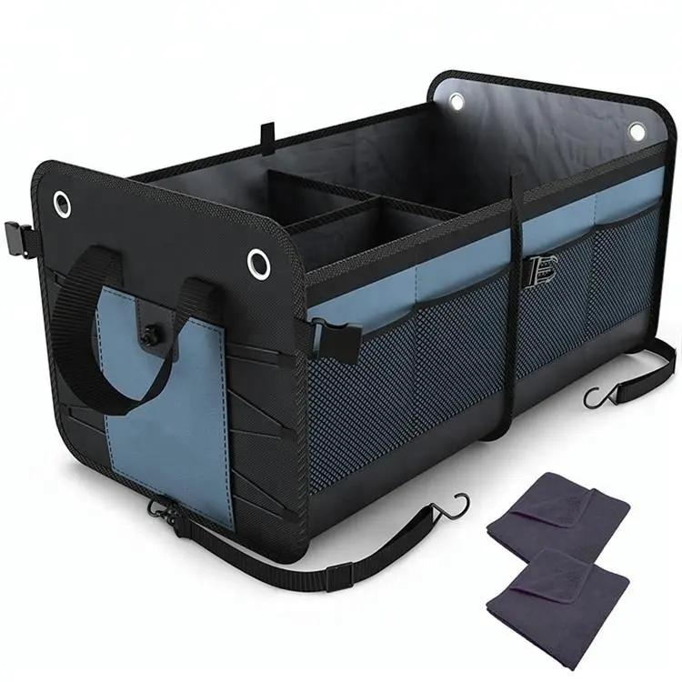 Foldable Multi Compartment Fabric Waterproof Car Trunk Organizer For Food