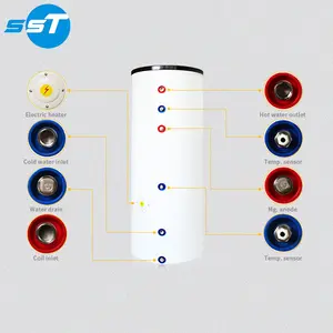 China wholesale solar water storage tank water heater  200 l dual coil solar hot water tank