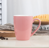 Vente en gros 12oz noir bureau à domicile nouvelle tasse à thé en porcelaine osseuse logo personnalisé imprimé tasse à café en céramique rouge émaillée pour cadeau promotionnel