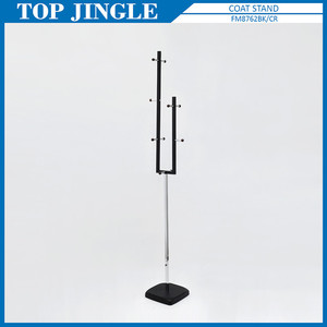 Revestimiento blanco 6 ganchos Colgador de pie de ropa de metal - Product Image 2