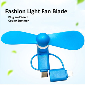 Biểu Tượng Tùy Chỉnh 3-Trong-1 Xách Tay Mini USB Fan Ngoài Trời & Xe Sử Dụng Tiếng Anh Trọng Lượng Nhẹ Linh Hoạt Làm Mát iPhone 14/5/6S/7/8/X/XS/XR - Product Image 3