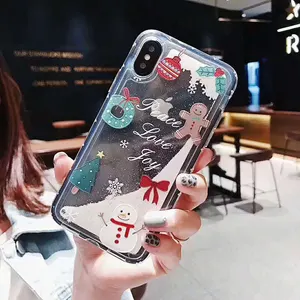 도매 Quicksand 쉘 TPU 크리스마스 designs 액 어필하는 큐빅 bling smart 셀 phone case Samsung 대 한 다루고 A7 2018 phone case