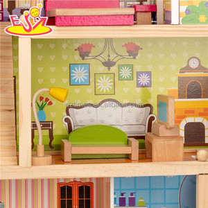 Barato al por mayor rosa <span class=keywords><strong>de</strong></span> <span class=keywords><strong>madera</strong></span> tamaño casa <span class=keywords><strong>de</strong></span> <span class=keywords><strong>muñecas</strong></span> para los niños W06A316 - Product Image 2