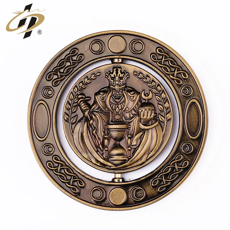 Shuanghua 공급 나만의 종교 기념품 동전, 3d 회전 동전