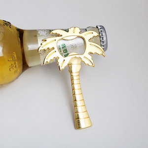 Ouvre-bouteille de bière en acier inoxydable, portable, en métal, palmier, noix de coco, pour cadeaux de mariage, vente en gros
