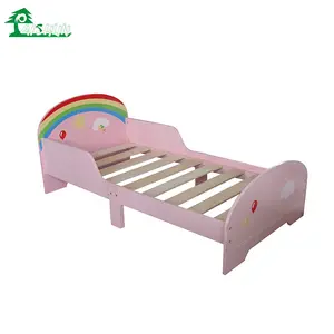 Peinture écologique MDF moderne en bois rose, lit pour enfants, 1 pièce