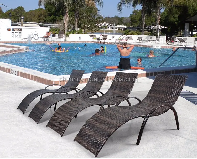 Chaise d'extérieur en rotin imperméable, mobilier de jardin pour piscine et fêtes