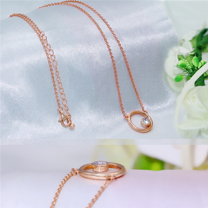 Qings placcato oro rosa madre e bambino <span class=keywords><strong>collana</strong></span> in argento Sterling 925 gioielli collane di gioielli di moda collane di gioielleria raffinata - Product Image 6
