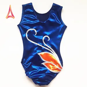 Sáng Màu Xanh Lá Cây Sáng Bóng Cô Gái Thể Dục Dụng Cụ Leotards Chuyên Nghiệp Thể Dục Leotard Mặc