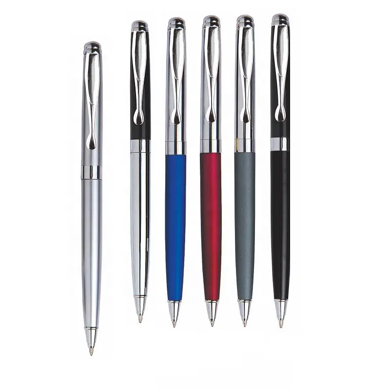 מתנת קידום מכירות כדור עט מותאם אישית לוגו טוויסט סוג למעלה כיתה חדש מתכת עט