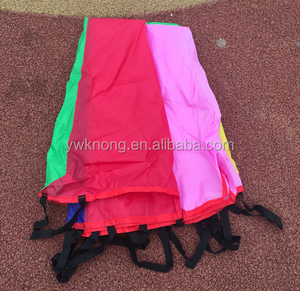 12 poignees <span class=keywords><strong>Maternelle</strong></span> enfants éducatifs pour enfants jouer net arc-en-ciel <span class=keywords><strong>parachute</strong></span>-PH108 - Product Image 1
