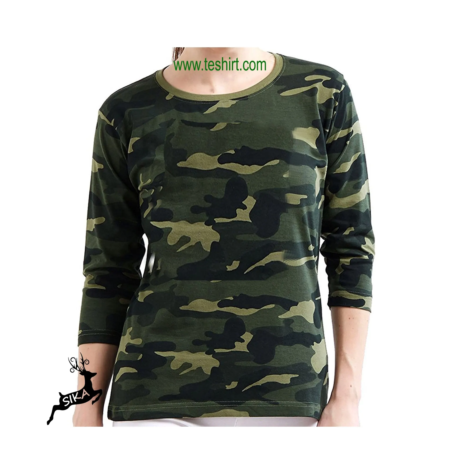 Oem Design Camouflage Print T-Shirt Damen Rundhals ausschnitt Herren Camouflage Print T-Shirt Tirupur Strumpfwaren Kleidungs stücke T-Shirt online