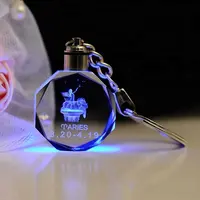 HBL персонализированные рекламные милые хрустальные светодиодные брелки с пустым кристаллом с пользовательским логотипом