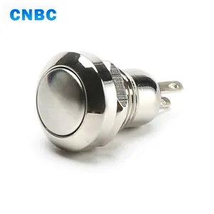 IP67 mini metal round momentary 8mm diameter on off no nc push button switch 2pin