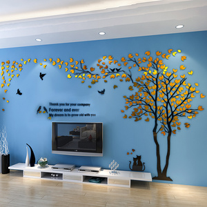 Adesivo Murale Decorativo 3D in Acrilico con <span class=keywords><strong>Uccelli</strong></span> su Albero, Decorazione Fai-da-Te per la Casa - Product Image 2
