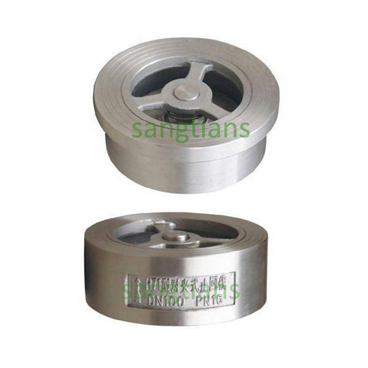 H71 PN16 CF8M SS316 обратный клапан с двумя пластинами