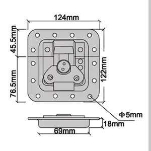 Flight Case Hardware Fitting Butterfly Latch Lock Flight Case Recessed Butterfly Latch Flight Case Padlock