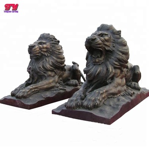 Statue de lion en bronze, grande taille, sculpture d'animaux de taille de vie, d'extérieur, au design personnalisé - Product Image 2