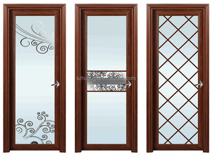 Diseño de puerta cómoda de aluminio con diseño moderno, puertas de entrada de aleación de aluminio con oscilación de vidrio, acabado Interior opcional - Product Image 6