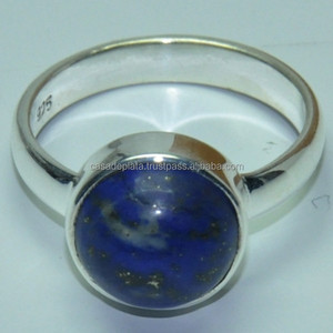 Cabujón lapislázuli anillo de piedras preciosas Plata de Ley 925 Unisex Ajuste de bisel de moda plateado último diseño joyería fina - Product Image 3