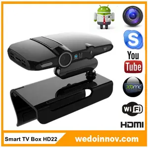 Nouveaux produits 2013 4.2 allwinner a20 dual core android tv box avec webcam 5.0af appui appel vidéo skype