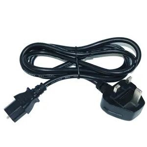 fused UK BS Plug Cord Fused UK 3pin Iec C13 British 3 pin Ac Computer Power Cable BS1363 Power Cord