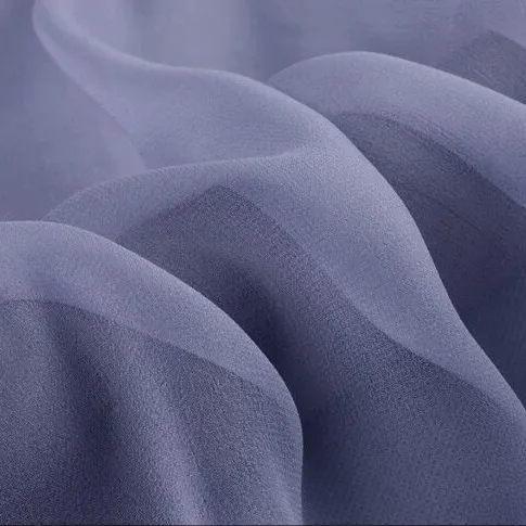Howmay seda georgette tela 8 m/m 55 "cm 140 cm 100% tela de seda pura para bufanda vestido falda transparente azul Púrpura