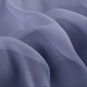 Howmay silk georgette fabric 8m/m 55"cm 140cm 100% pure silk fabric for scarf dress skirt transparent blue purple