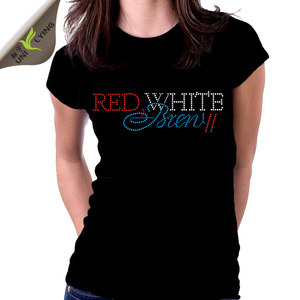Mujeres de talla Custom Rhinestone Shirts Hot Sales Plus - Product Image 1