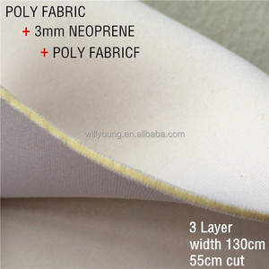 <strong>Neoprene</strong> <strong>Fabric</strong> 3mm White Both Sides <strong>Coated</strong> Polyester <strong>Fabric</strong> Elastic <strong>Rubber</strong> <strong>Neoprene</strong> <strong>Sheet</strong> Laminated Both <strong>Fabric</strong> 130cm White - Product Image 1