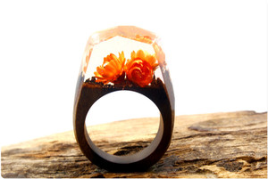 Bijoux fantaisie, bagues uniques en résine et bois, film Lotr, films, bague de l'arbre de Fangorn - Product Image 3
