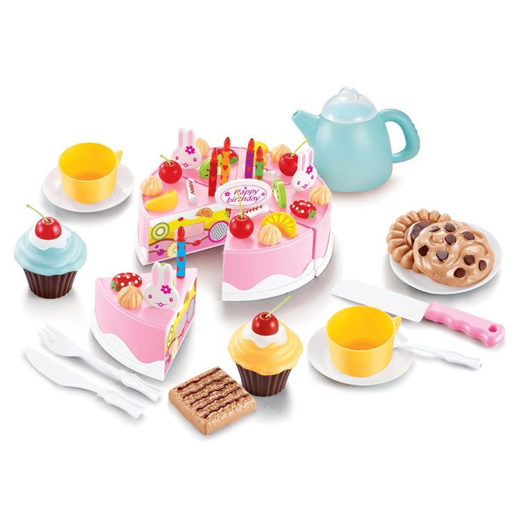 Детские пластиковые игрушки для игр в виде фруктового торта, 54 шт.