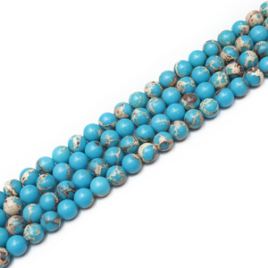 Barato turquesa piedras preciosas perlas sueltas ronda 6mm 8mm energía poder curativo para la joyería China <span class=keywords><strong>azul</strong></span> turquesa - Product Image 6