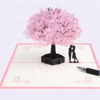 Tarjetas de felicitación con corte láser, tarjetas de felicitación pop up divertidas hechas a mano para boda, 3D