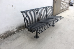 Bancs urbains en métal Gavin à trois places avec dossier Banc de jardin Chaise de rue Mobilier urbain - Product Image 5