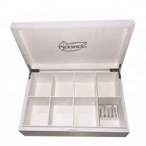 Design personalizado piano branco laca acabamento 8 compartimentos café suger sacos caixas