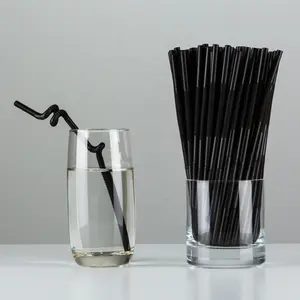 Eco-vriendelijke Plastic Dubbele Bendy Flexibele Drinken Artistieke Rietjes Cocktail Drinken Stro