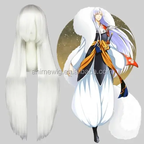 Alta Qualidade 100cm Longo Branco Reta Touhou Projeto Fujiwara no Mokou Peruca Sintética Anime Halloween Party Cosplay Peruca