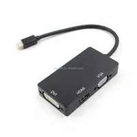 Adaptateur 3-en-1 Thunderbolt Mini DP mâle vers HDMI, DVI, VGA femelle, Port d'affichage, câble de convertisseur pour Apple MacBook Air Pro MDP