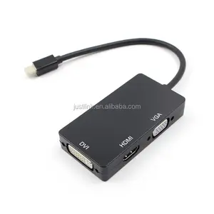 Thunderbolt Kabel Konverter Adaptor 3 In 1, DP Mini Port Tampilan 3 In 1, HDMI DVI VGA Perempuan untuk Apple MacBook Air Pro MDP