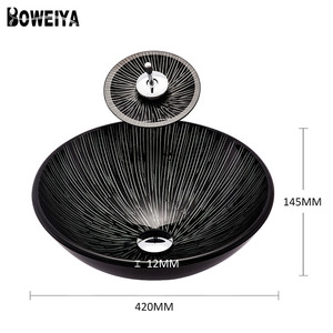 Best Price <strong>Long</strong> Service Life Black Glass <strong>Wash</strong> <strong>Basin</strong>