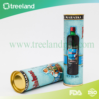 Emballage de boîte-cadeau en papier kraft personnalisé pour bouteille de vin papier tube cylindrique unique avec traitement d'impression par estampage